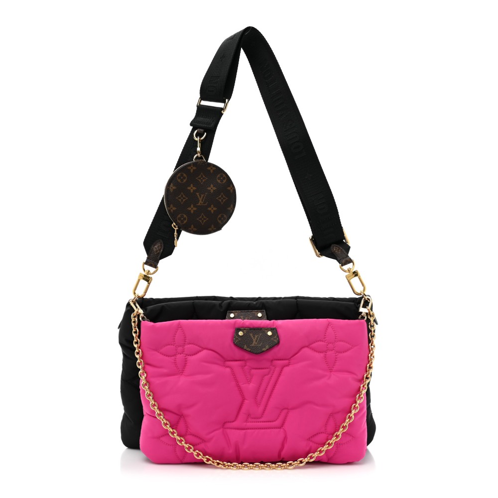 Econyl Monogram Pillow Maxi Multi Pochette Accessories Black Fuchsia