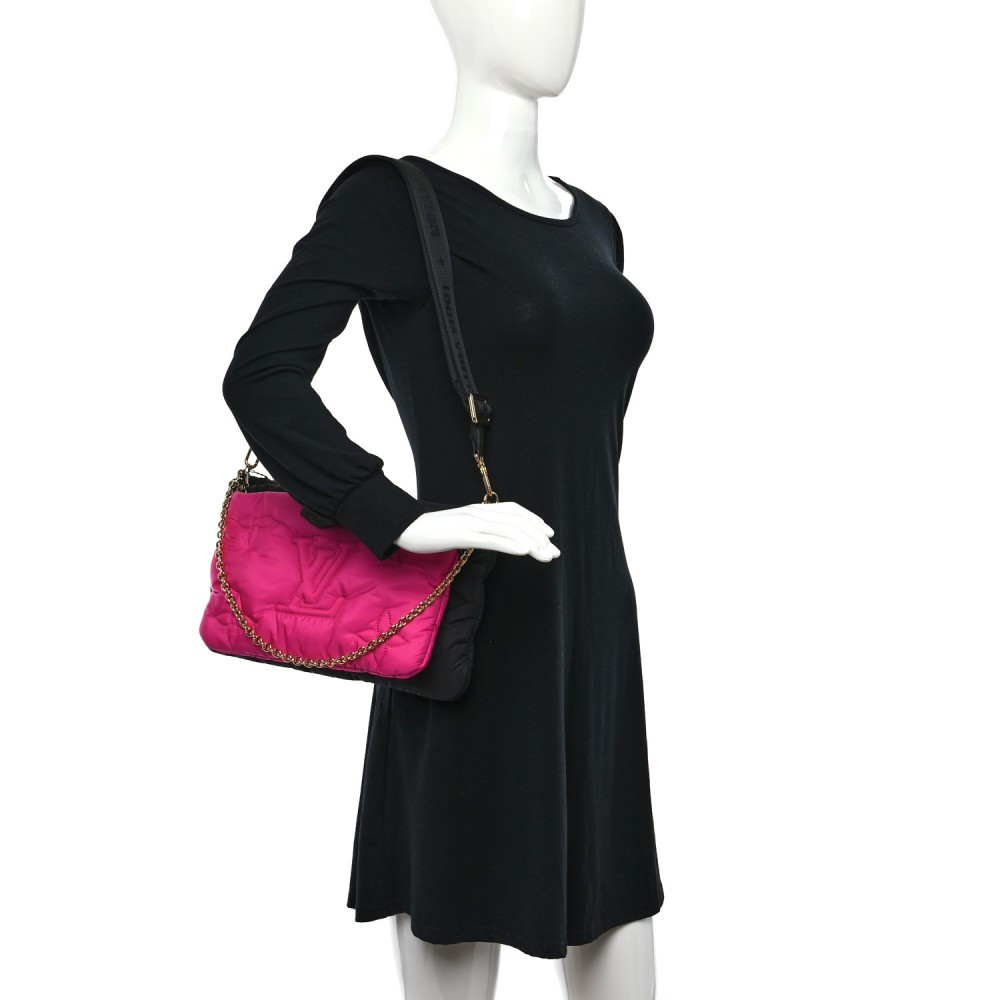 Econyl Monogram Pillow Maxi Multi Pochette Accessories Black Fuchsia