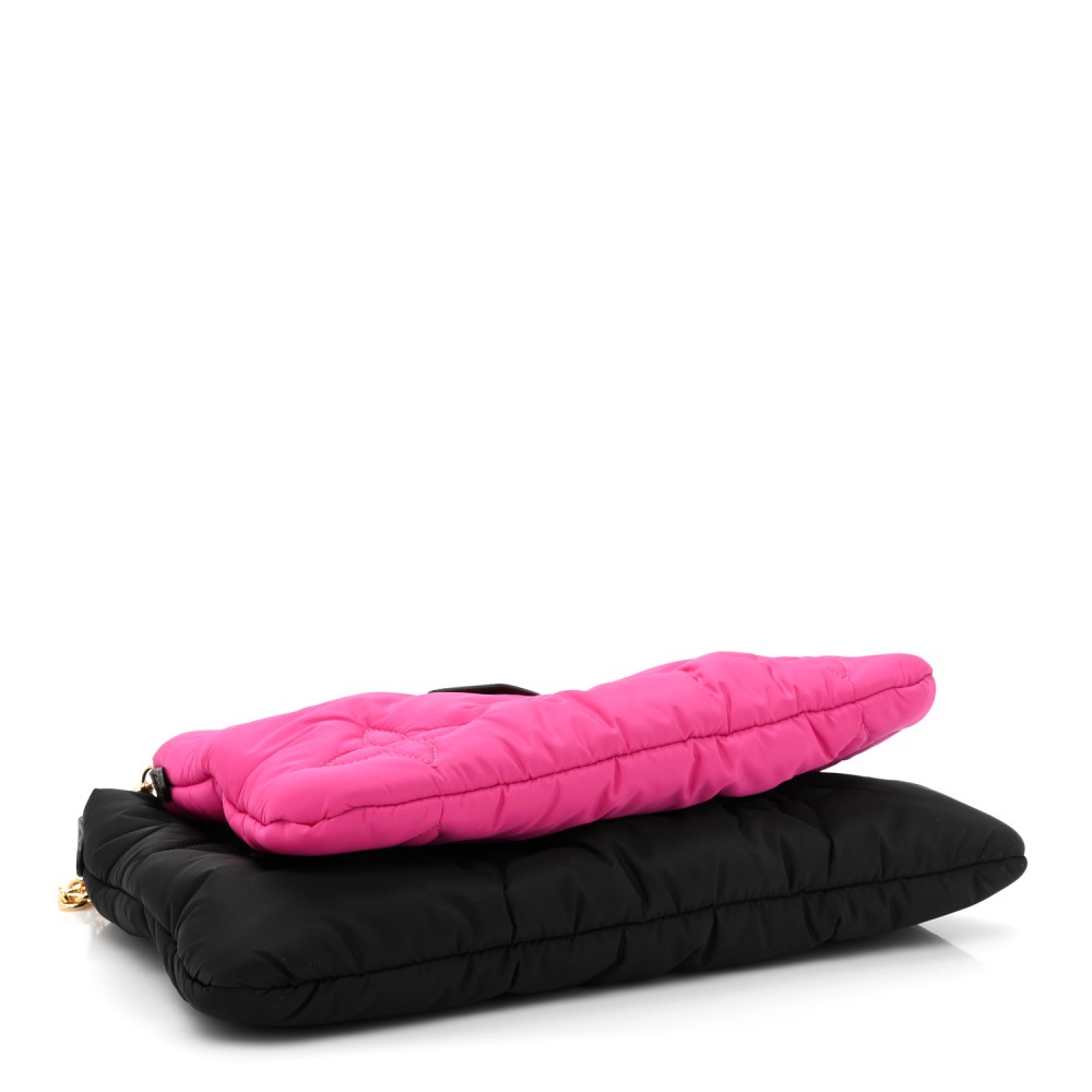 Econyl Monogram Pillow Maxi Multi Pochette Accessories Black Fuchsia