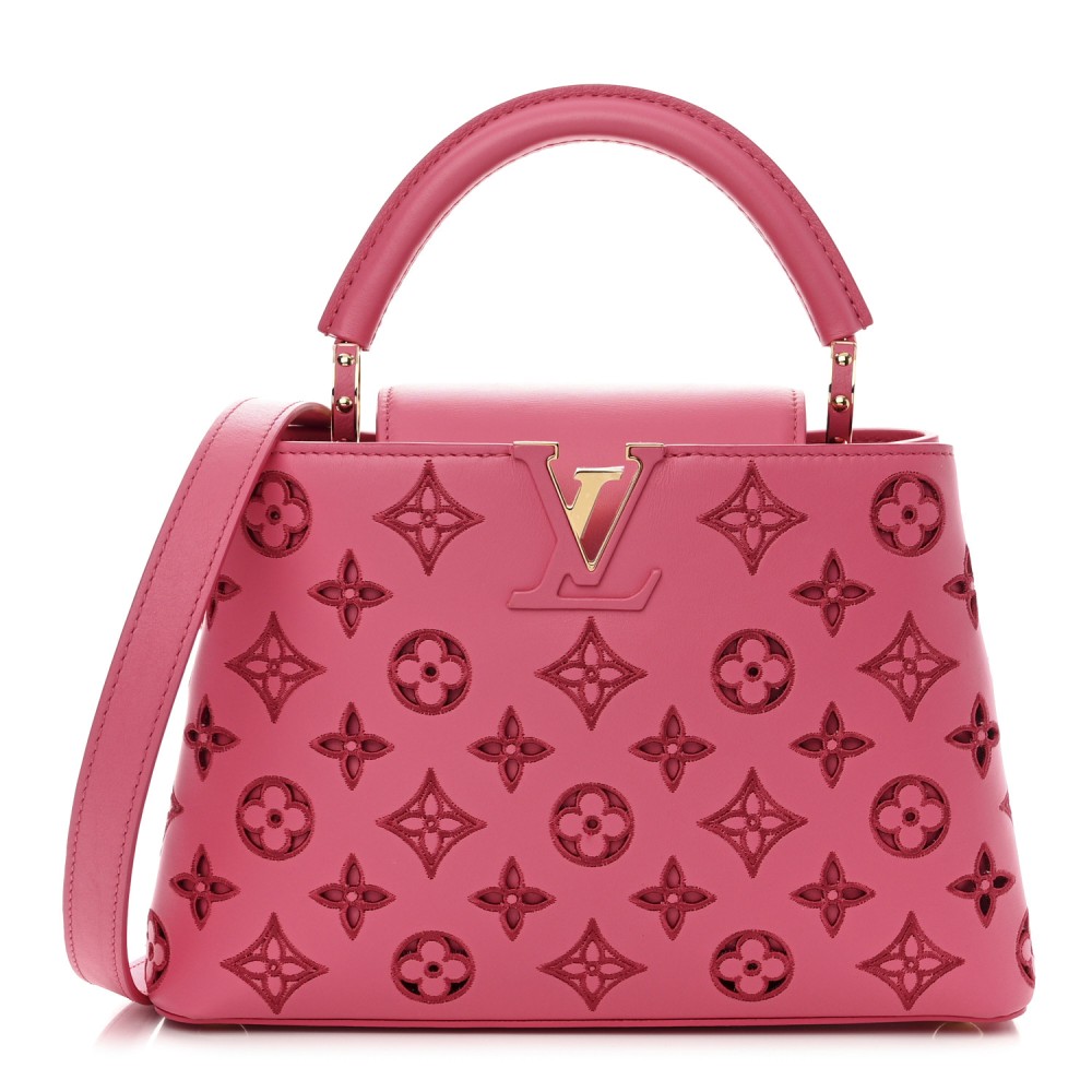 Calfskin LV Broderie Anglaise Capucines BB Pink