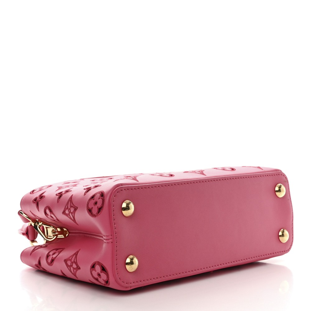 Calfskin LV Broderie Anglaise Capucines BB Pink