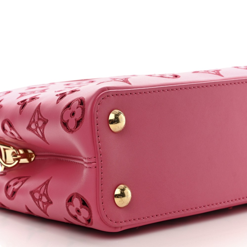 Calfskin LV Broderie Anglaise Capucines BB Pink