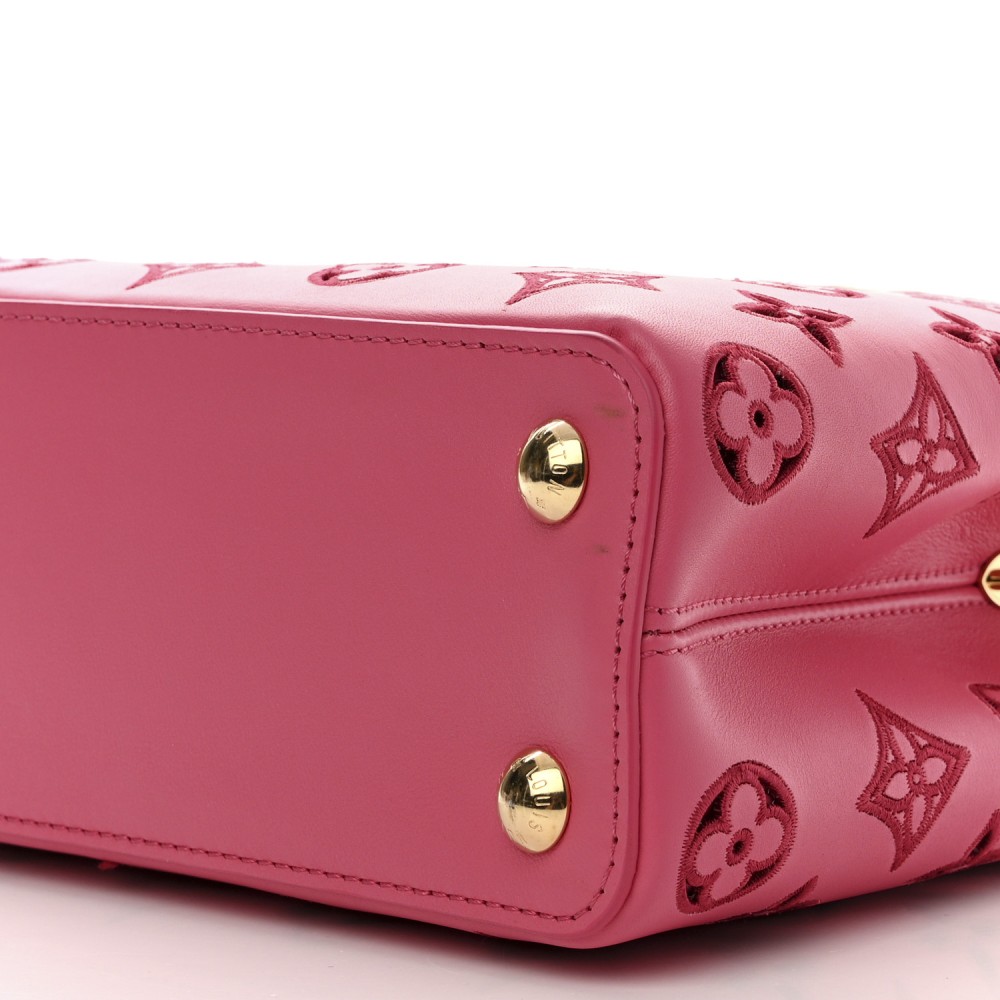 Calfskin LV Broderie Anglaise Capucines BB Pink