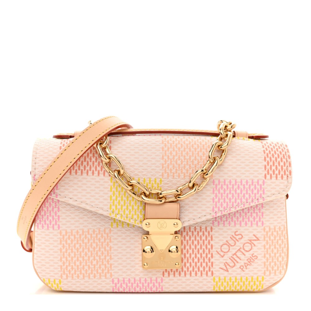 LOUIS VUITTON Damier Giant Pochette Metis East West Peach