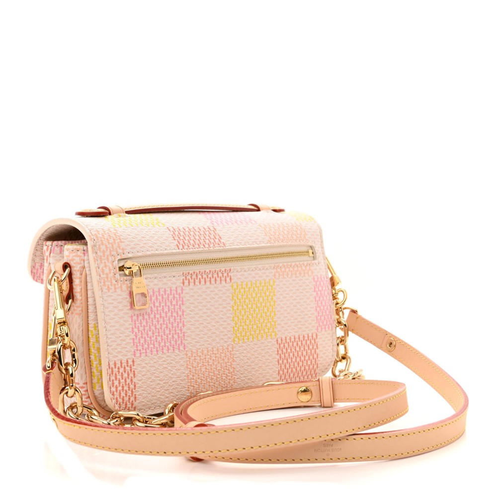 LOUIS VUITTON Damier Giant Pochette Metis East West Peach