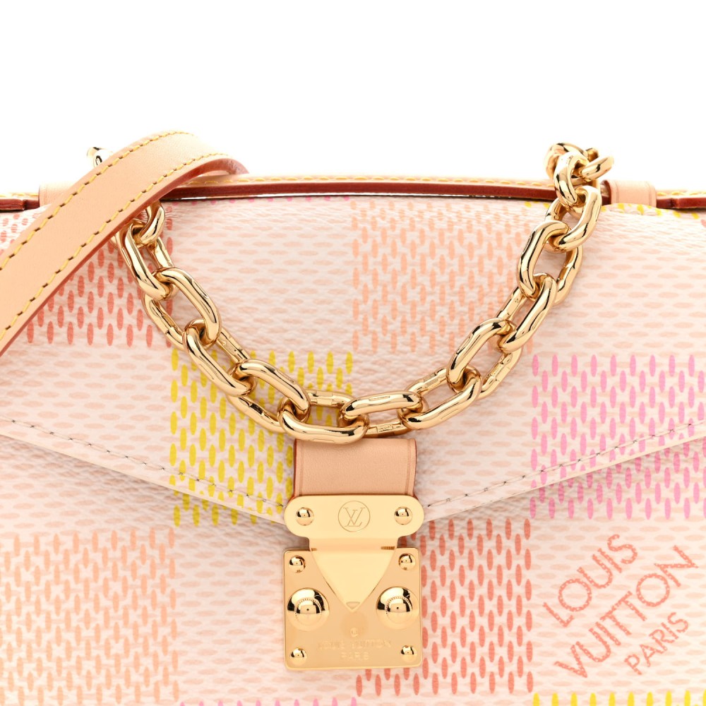 LOUIS VUITTON Damier Giant Pochette Metis East West Peach