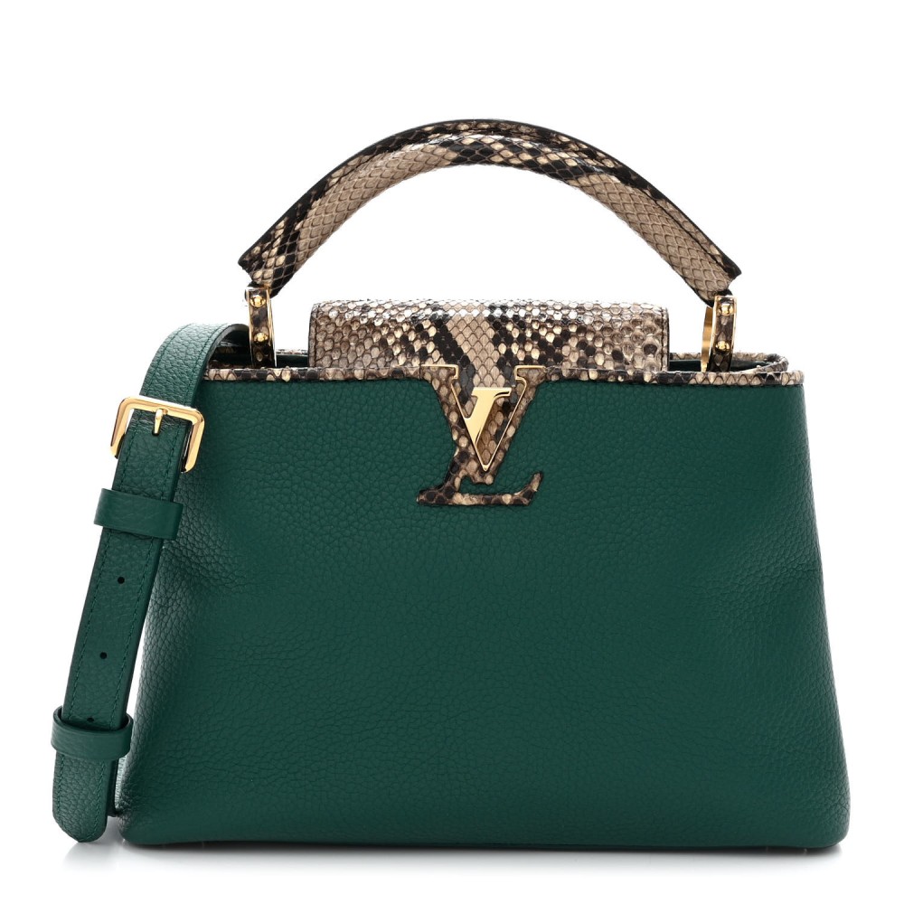 Taurillon Snakeskin Capucines BB Emerald