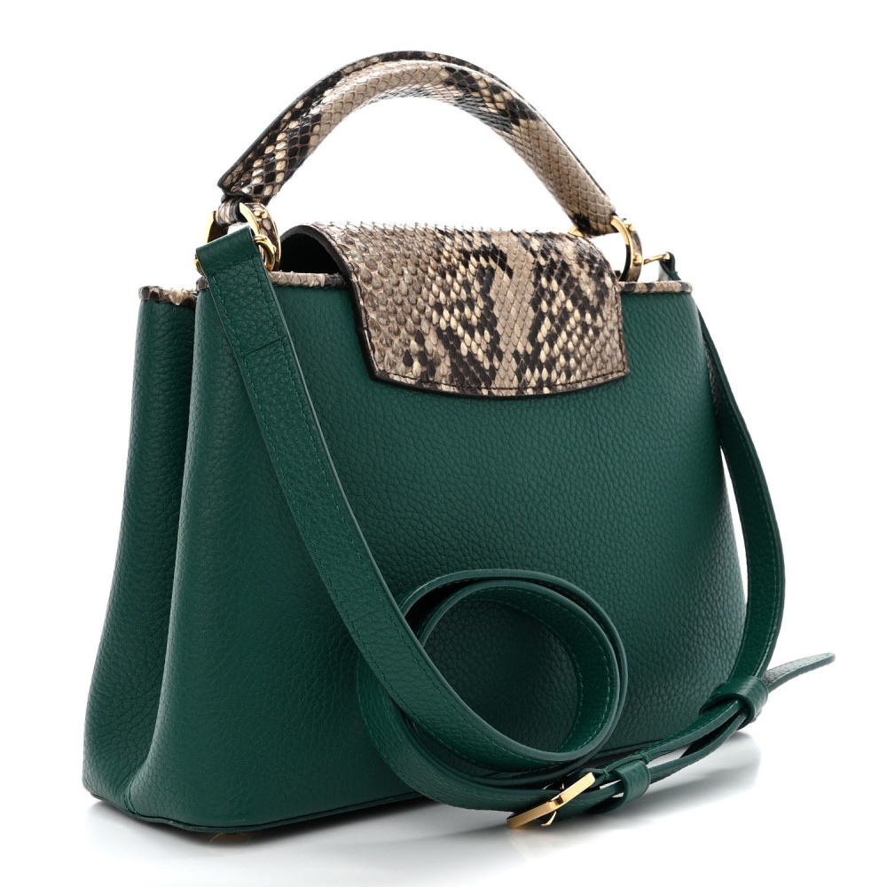 Taurillon Snakeskin Capucines BB Emerald