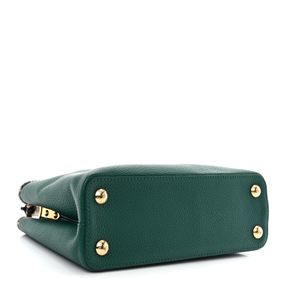 Taurillon Snakeskin Capucines BB Emerald