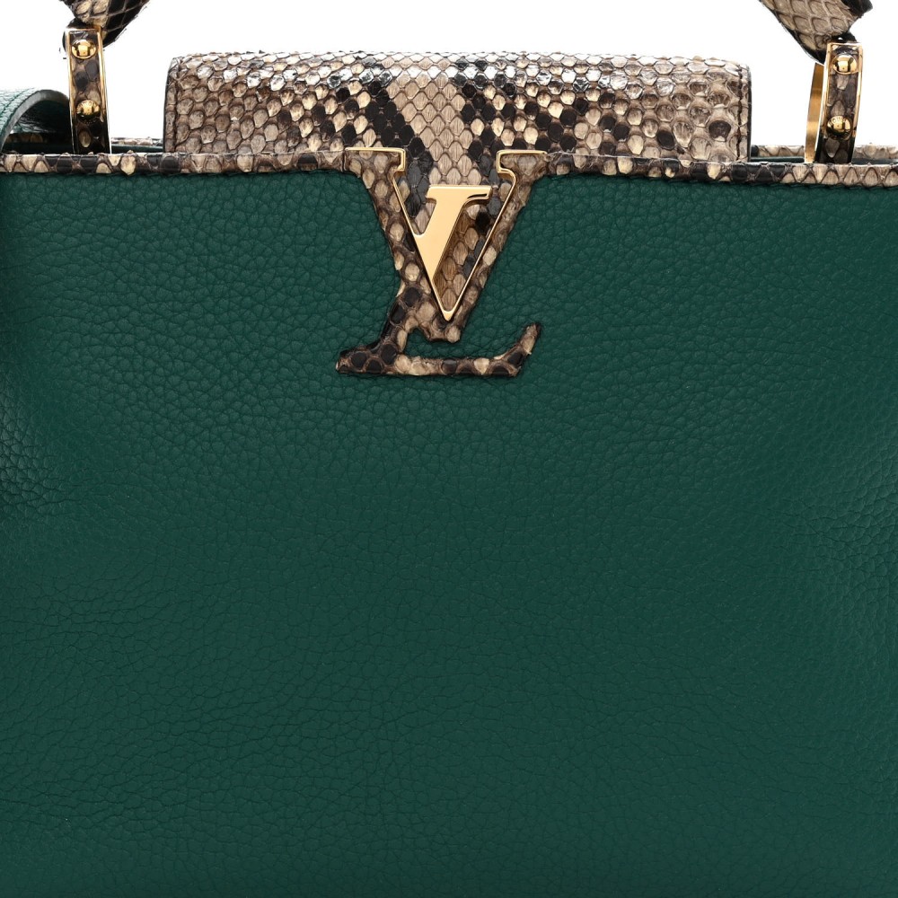 Taurillon Snakeskin Capucines BB Emerald