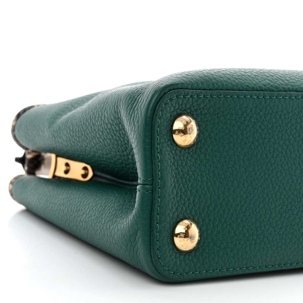 Taurillon Snakeskin Capucines BB Emerald