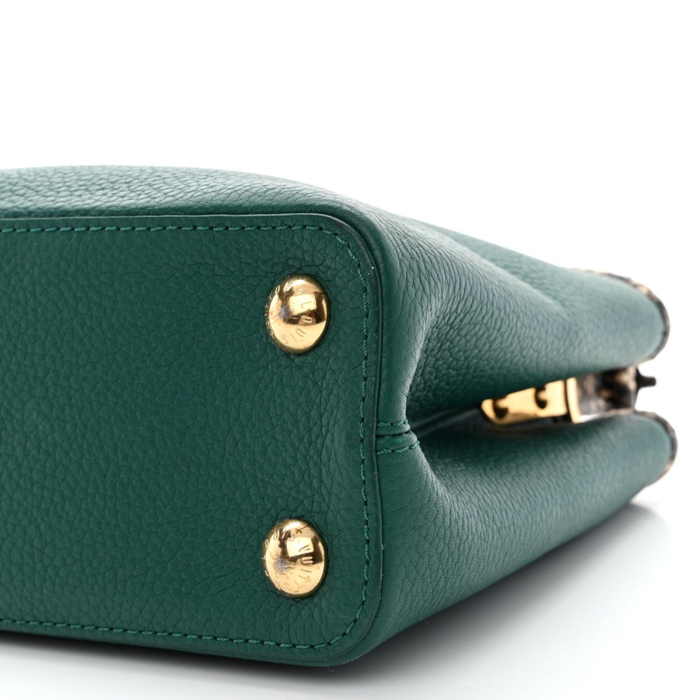 Taurillon Snakeskin Capucines BB Emerald