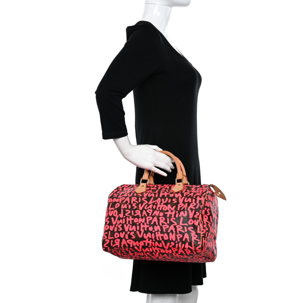 Monogram Graffiti Speedy 30 Fuchsia