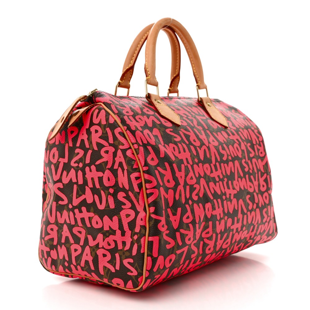 Monogram Graffiti Speedy 30 Fuchsia