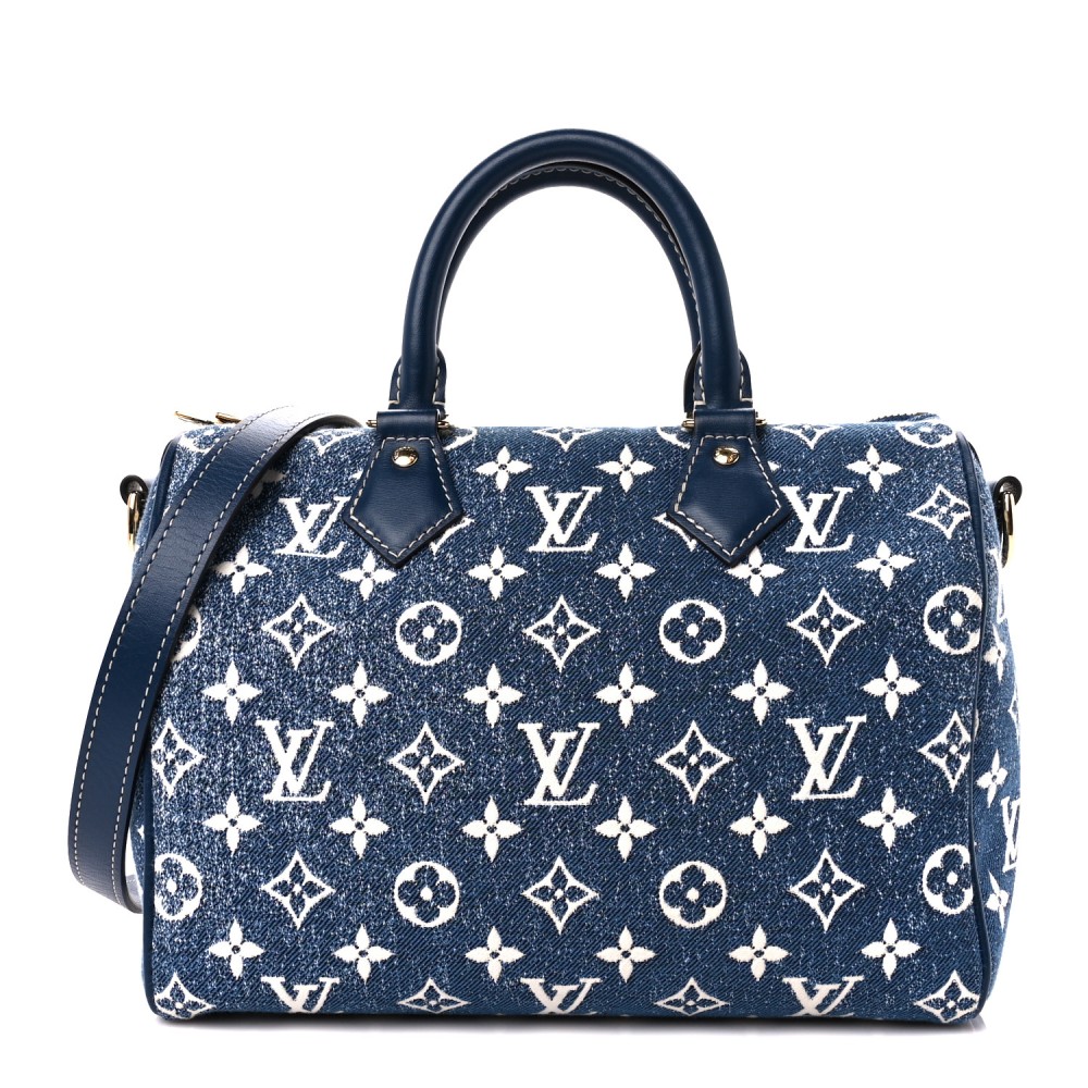 Monogram Jacquard Denim Speedy Bandouliere 25 Bleu