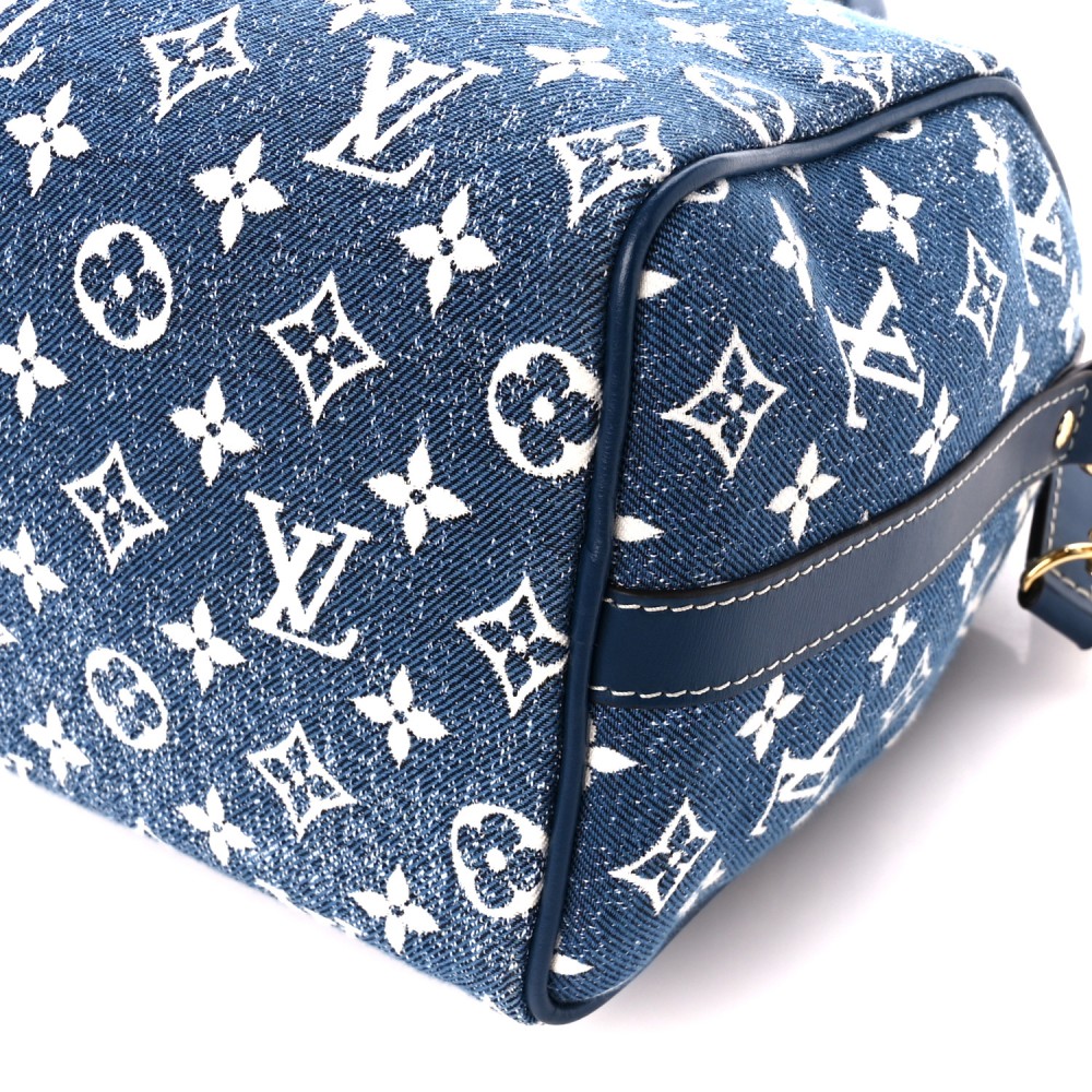 Monogram Jacquard Denim Speedy Bandouliere 25 Bleu