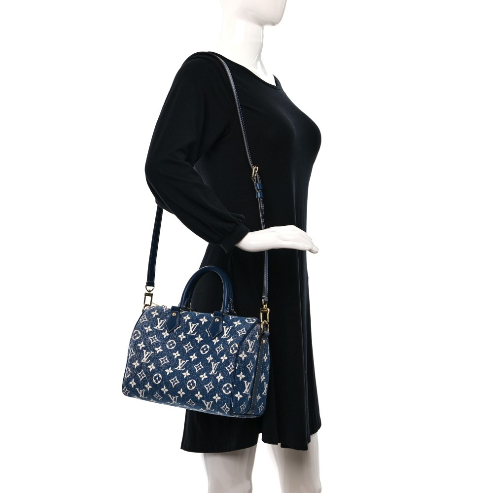 Monogram Jacquard Denim Speedy Bandouliere 25 Bleu