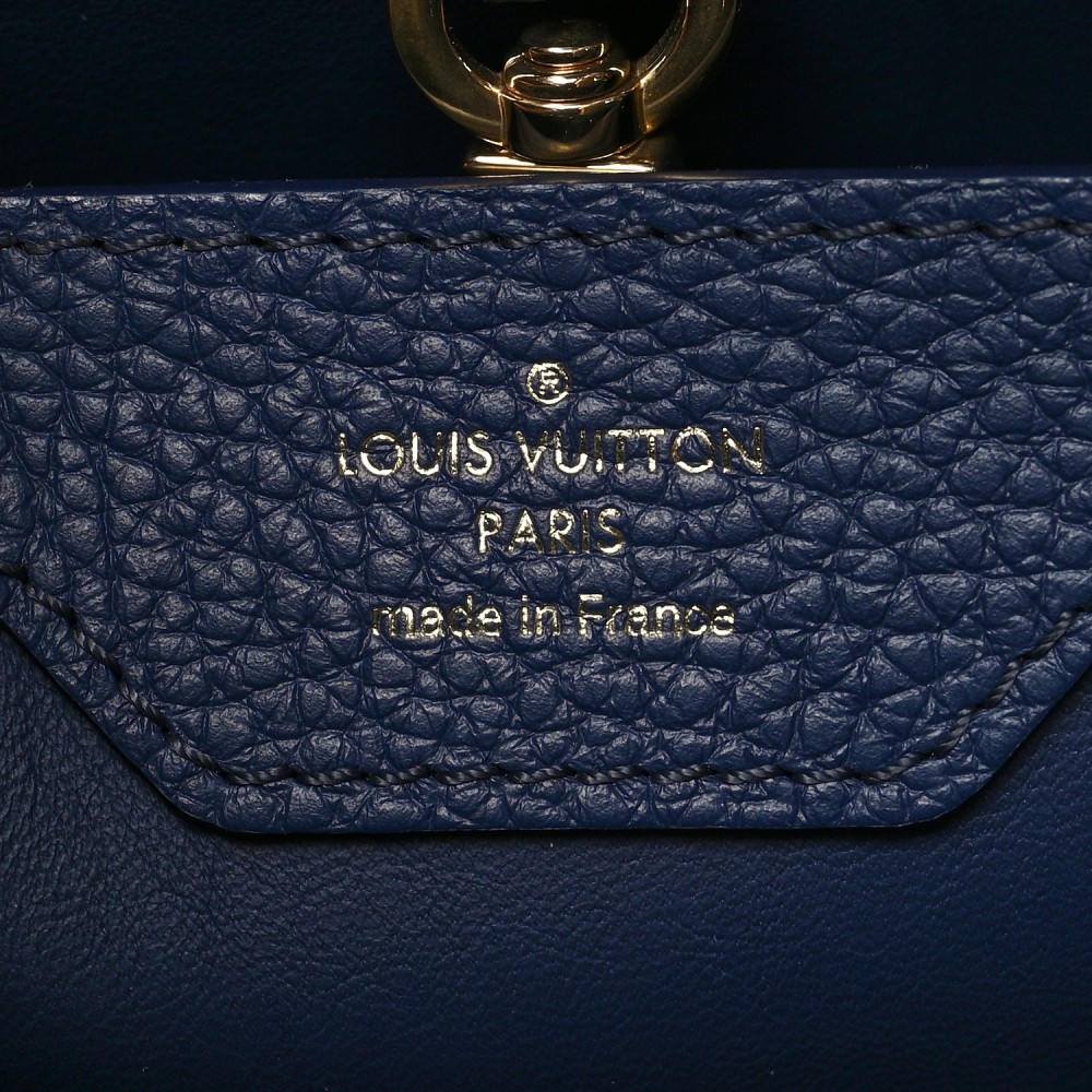 Taurillon Snakeskin Capucines MM Blue