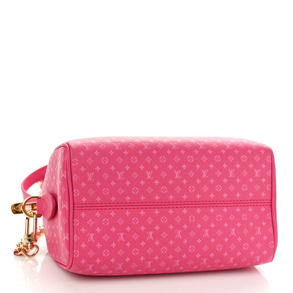 Calfskin Nanogram Embossed Speedy Bandouliere 20 Rose