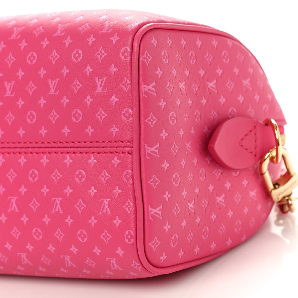 Calfskin Nanogram Embossed Speedy Bandouliere 20 Rose