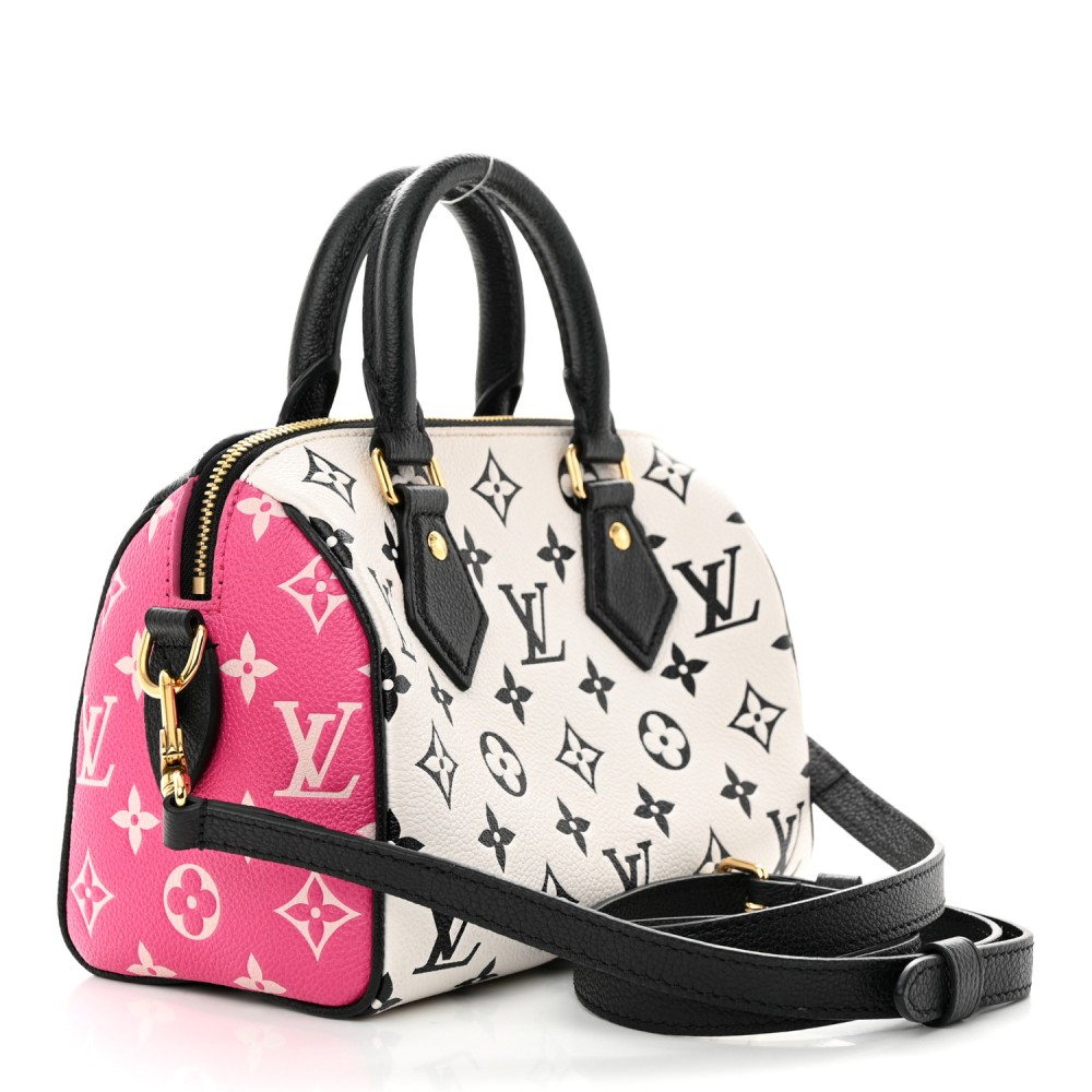 Empreinte Monogram Spring in the City Speedy Bandouliere 20 Black White Pink