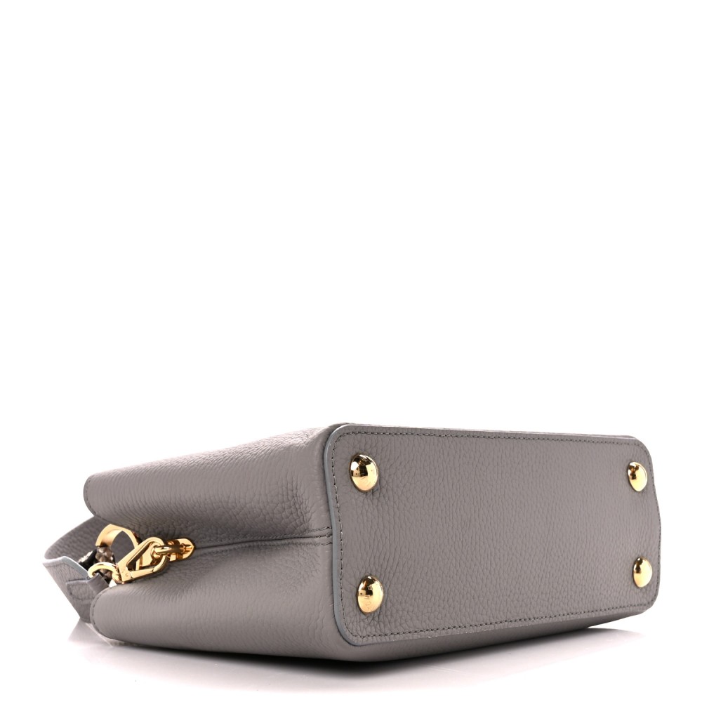 Taurillon Snakeskin Capucines BB Steeple Grey