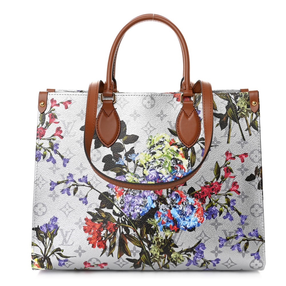 Metallic Monogram LV Garden OnTheGo MM Silver