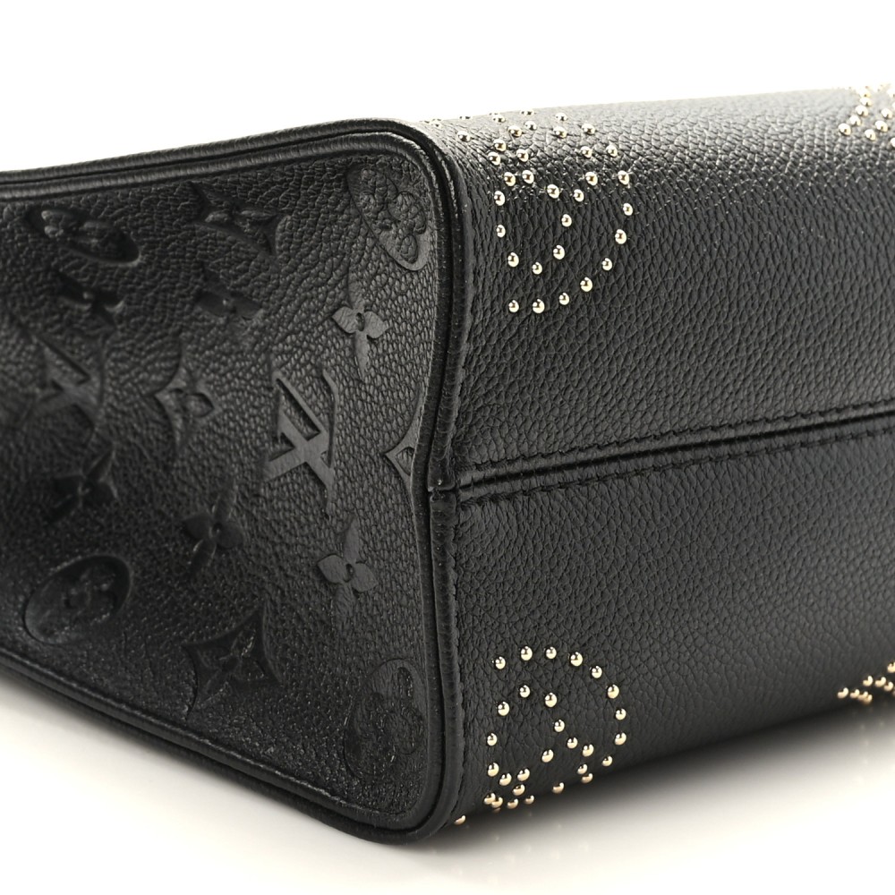 Grained Calfskin Studded Monogram Giant Onthego PM Black