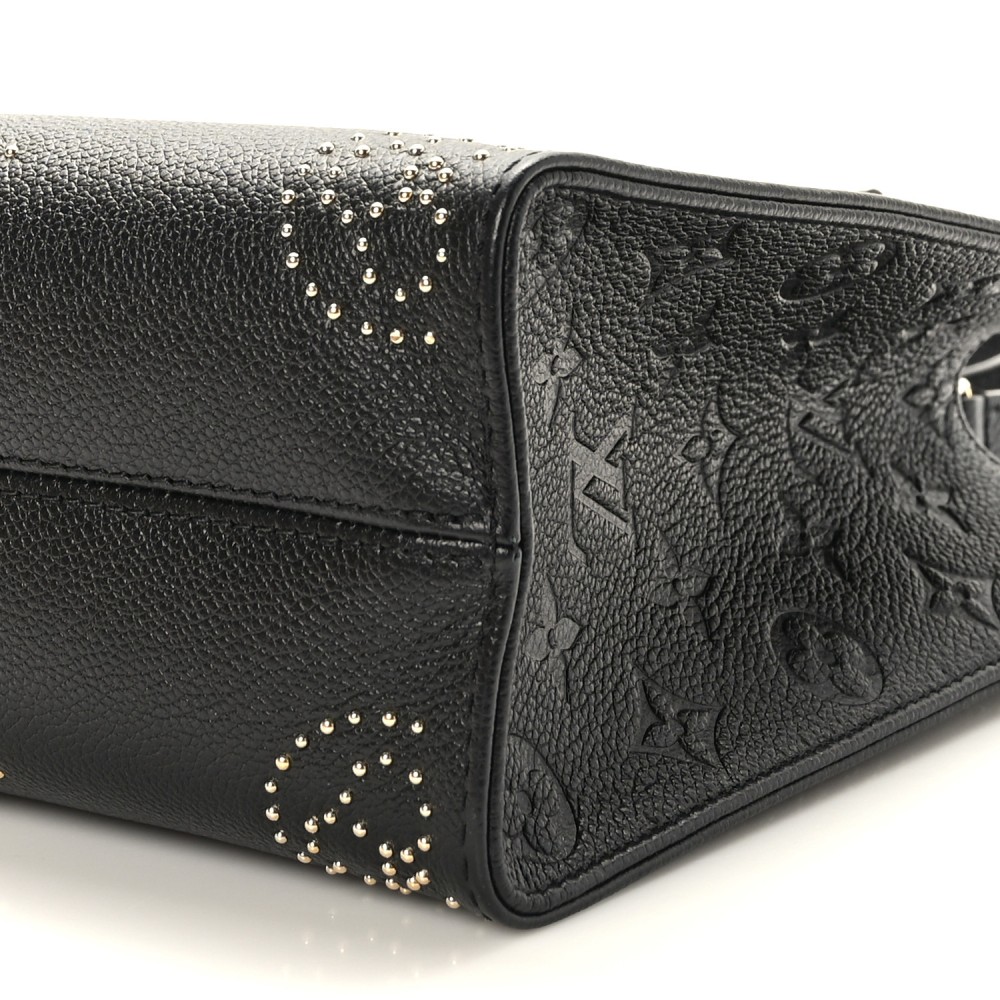 Grained Calfskin Studded Monogram Giant Onthego PM Black