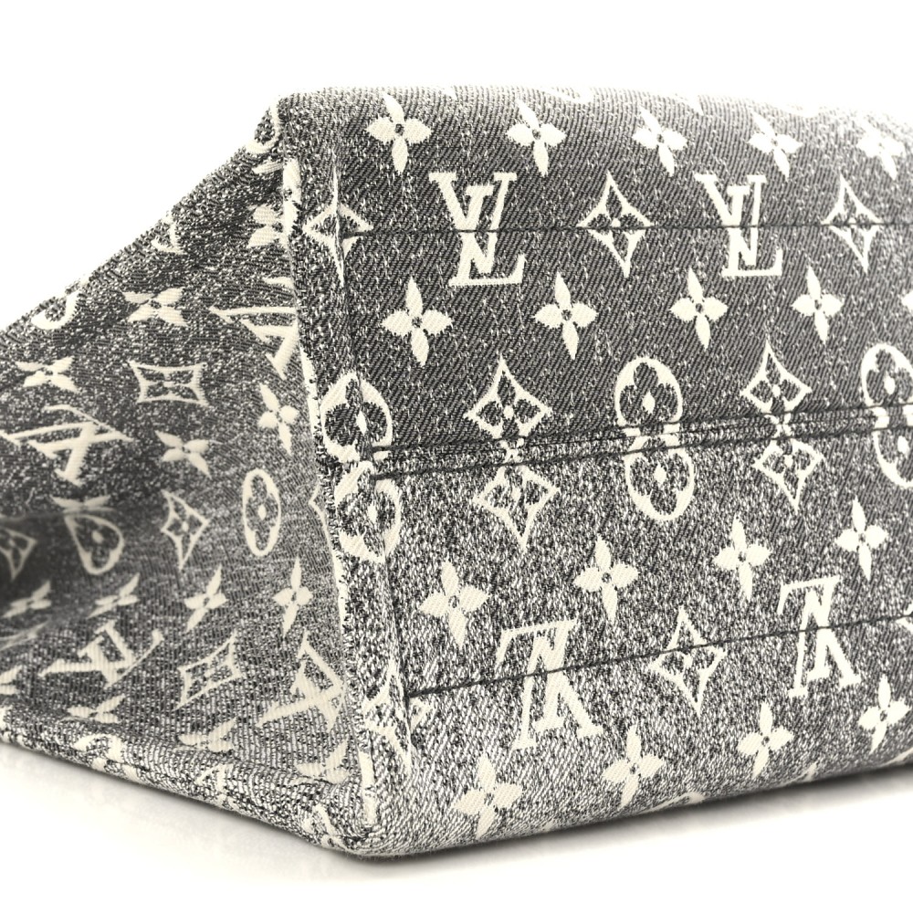 Monogram Jacquard Denim Onthego MM Black