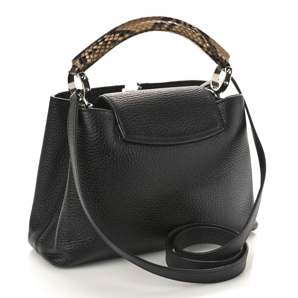 Taurillon Snakeskin Capucines BB Black