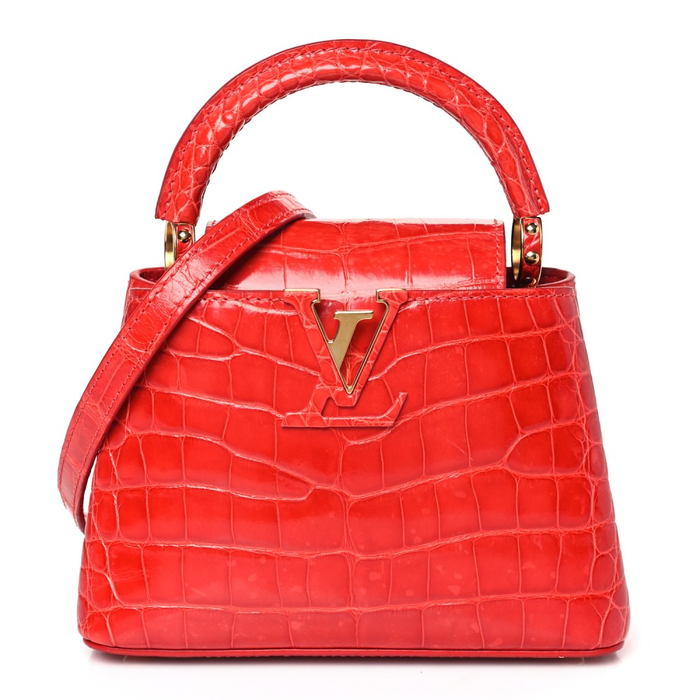 Crocodile Mini Capucines Rubis