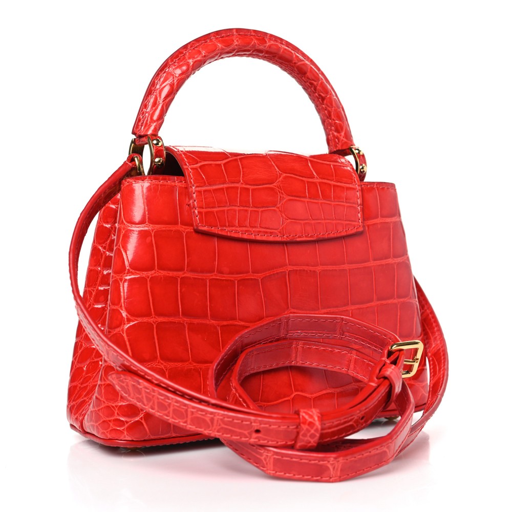 Crocodile Mini Capucines Rubis