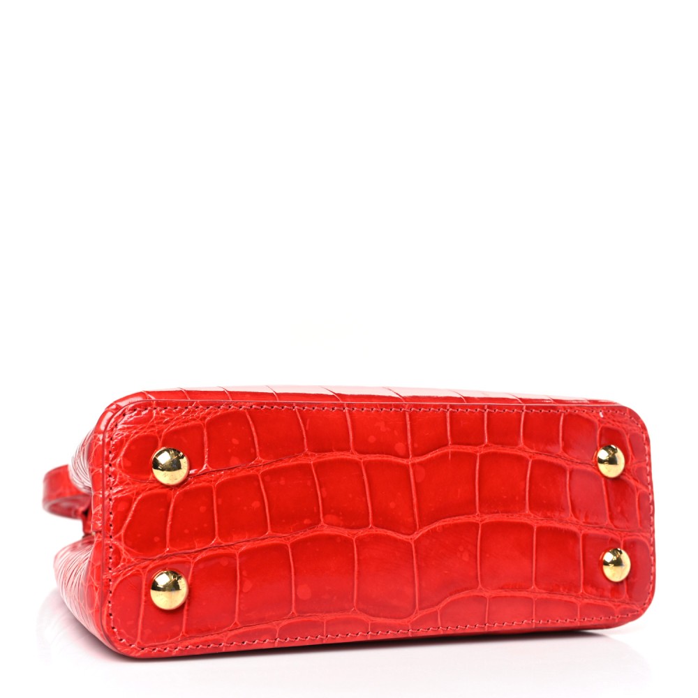 Crocodile Mini Capucines Rubis