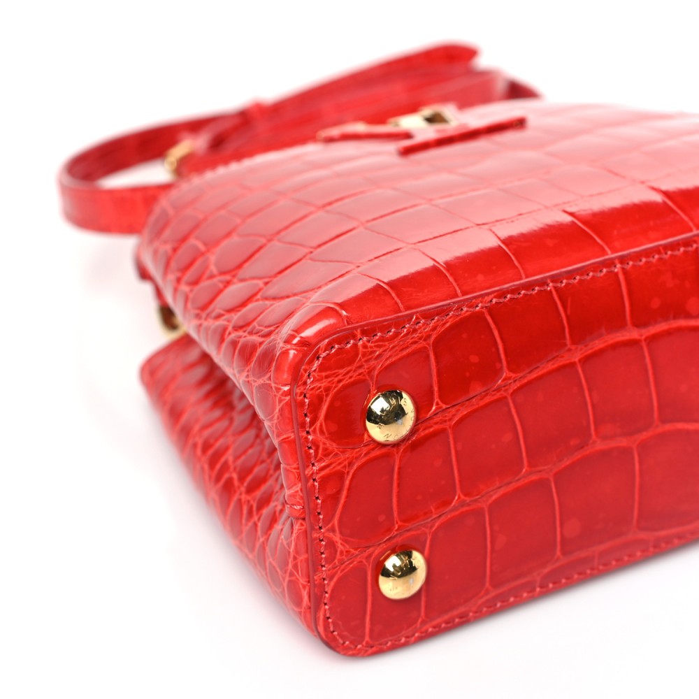 Crocodile Mini Capucines Rubis