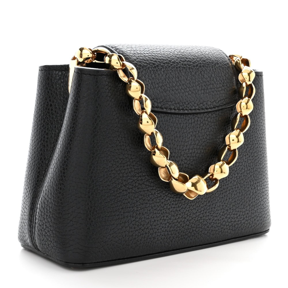 Taurillon Mini Chain Capucines Black