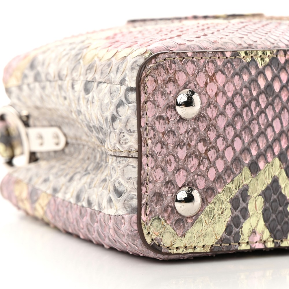 Metallic Snakeskin Capucines Mini Dore