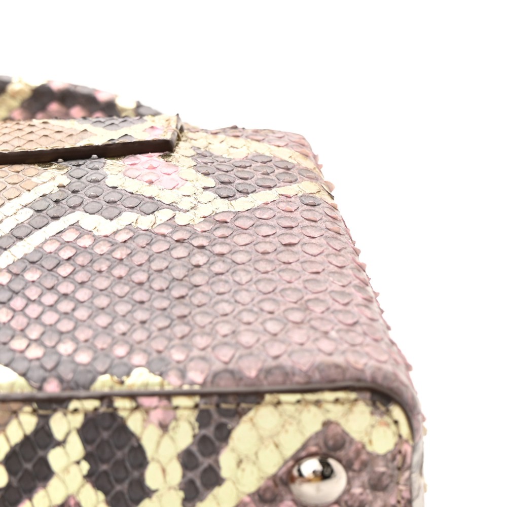 Metallic Snakeskin Capucines Mini Dore