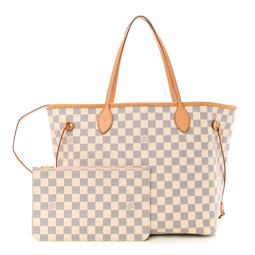 Damier Azur Neo Neverfull MM Rose Ballerine