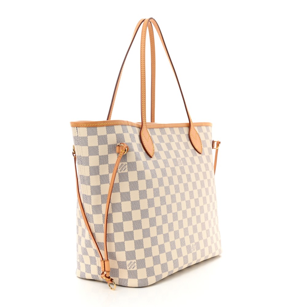 Damier Azur Neo Neverfull MM Rose Ballerine