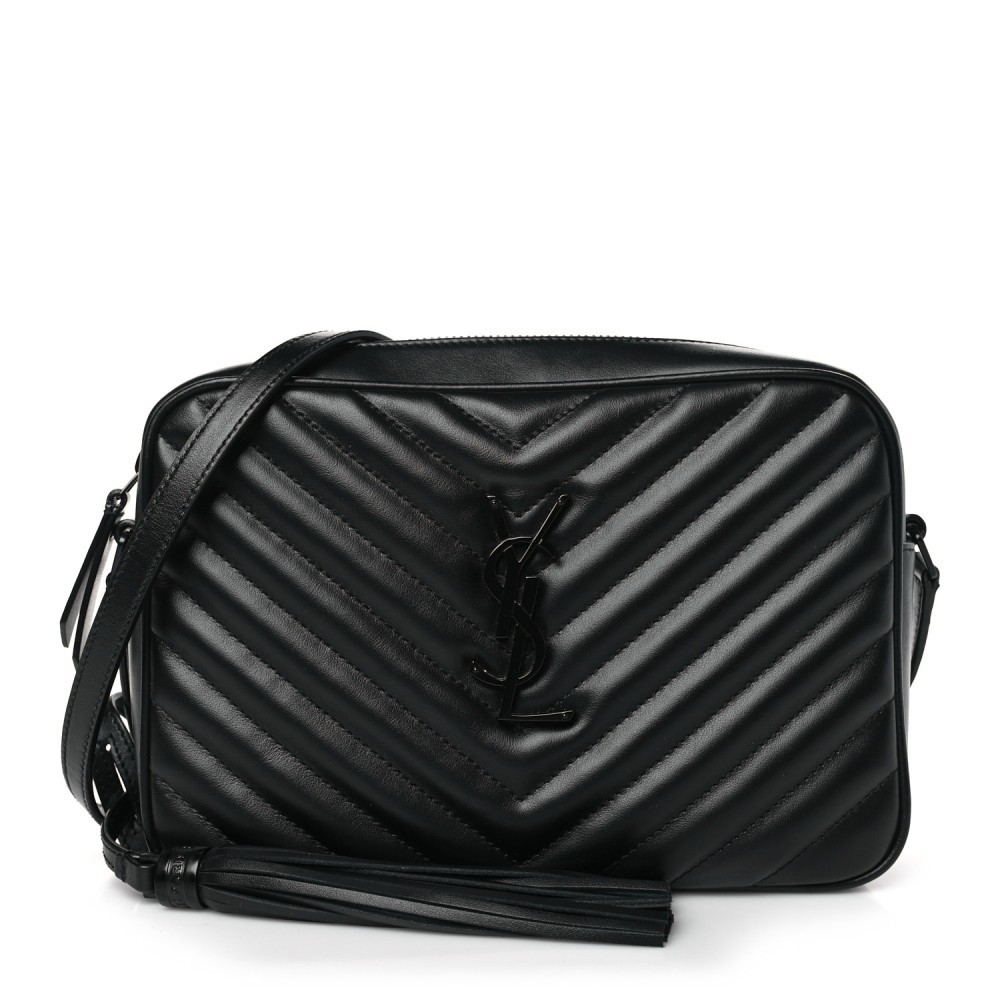 Calfskin Matelasse Monogram Monochrome Lou Camera Bag Black