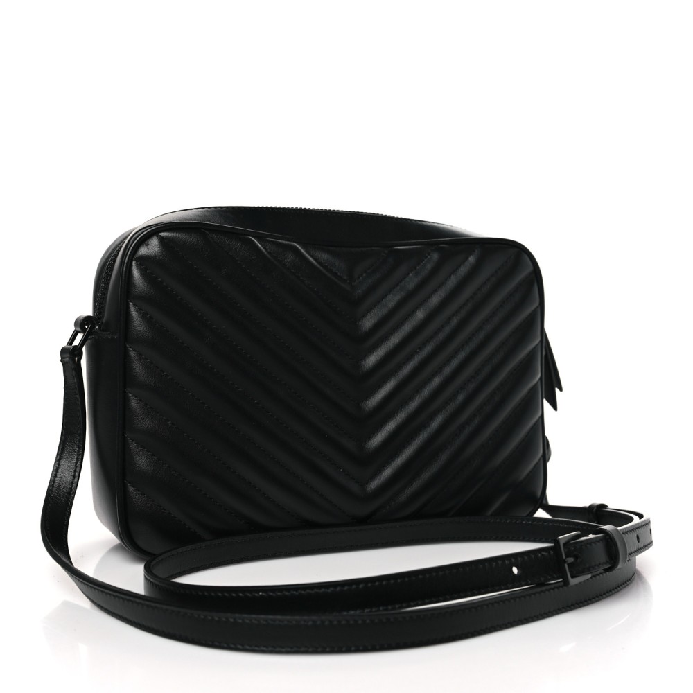 Calfskin Matelasse Monogram Monochrome Lou Camera Bag Black