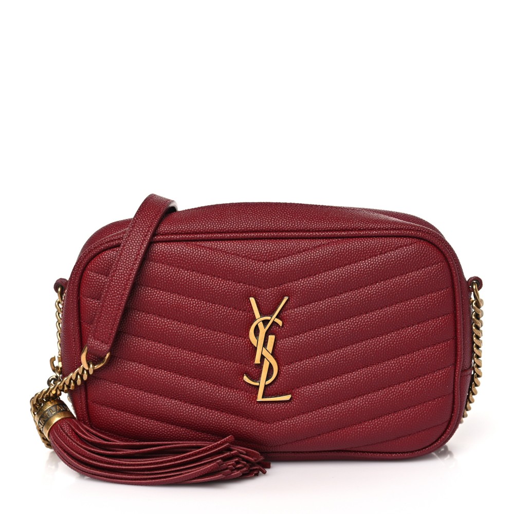 Grain De Poudre Matelasse Monogram Mini Lou Camera Bag Opyum Red