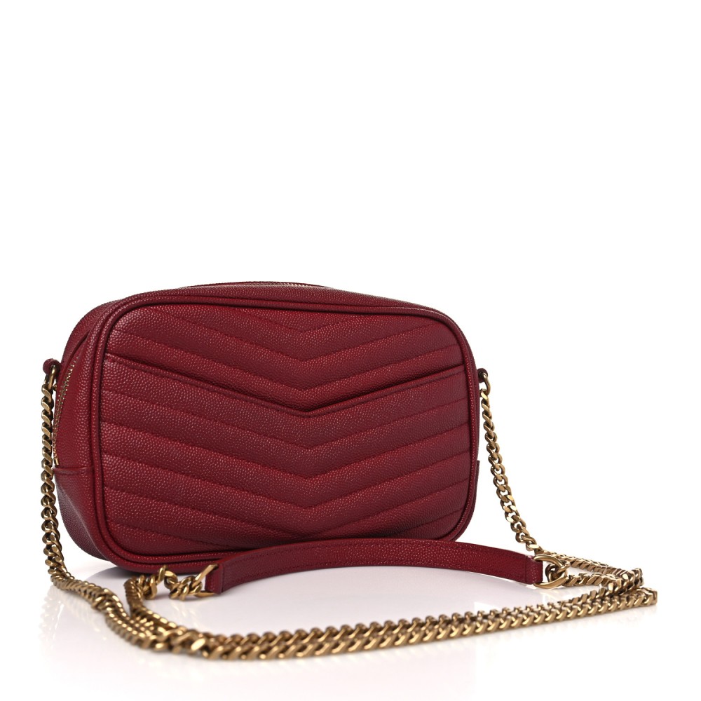 Grain De Poudre Matelasse Monogram Mini Lou Camera Bag Opyum Red