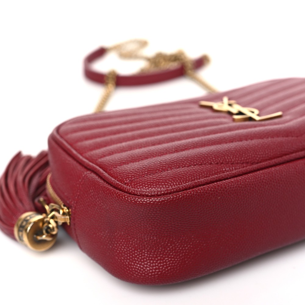 Grain De Poudre Matelasse Monogram Mini Lou Camera Bag Opyum Red