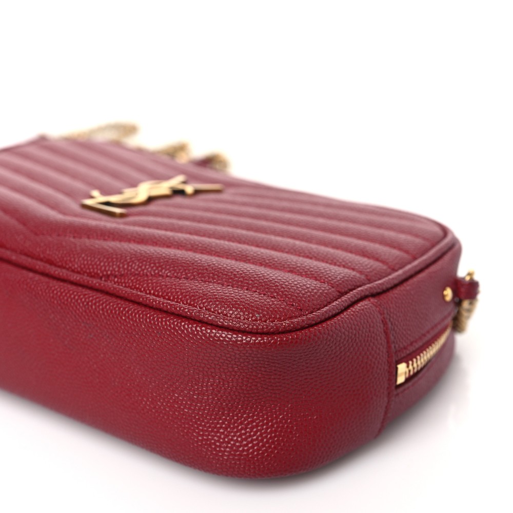 Grain De Poudre Matelasse Monogram Mini Lou Camera Bag Opyum Red