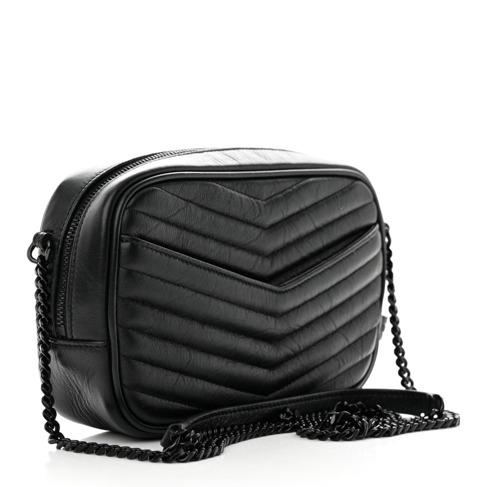 Matelasse Monochrome Monogram Mini Lou Camera Bag Black