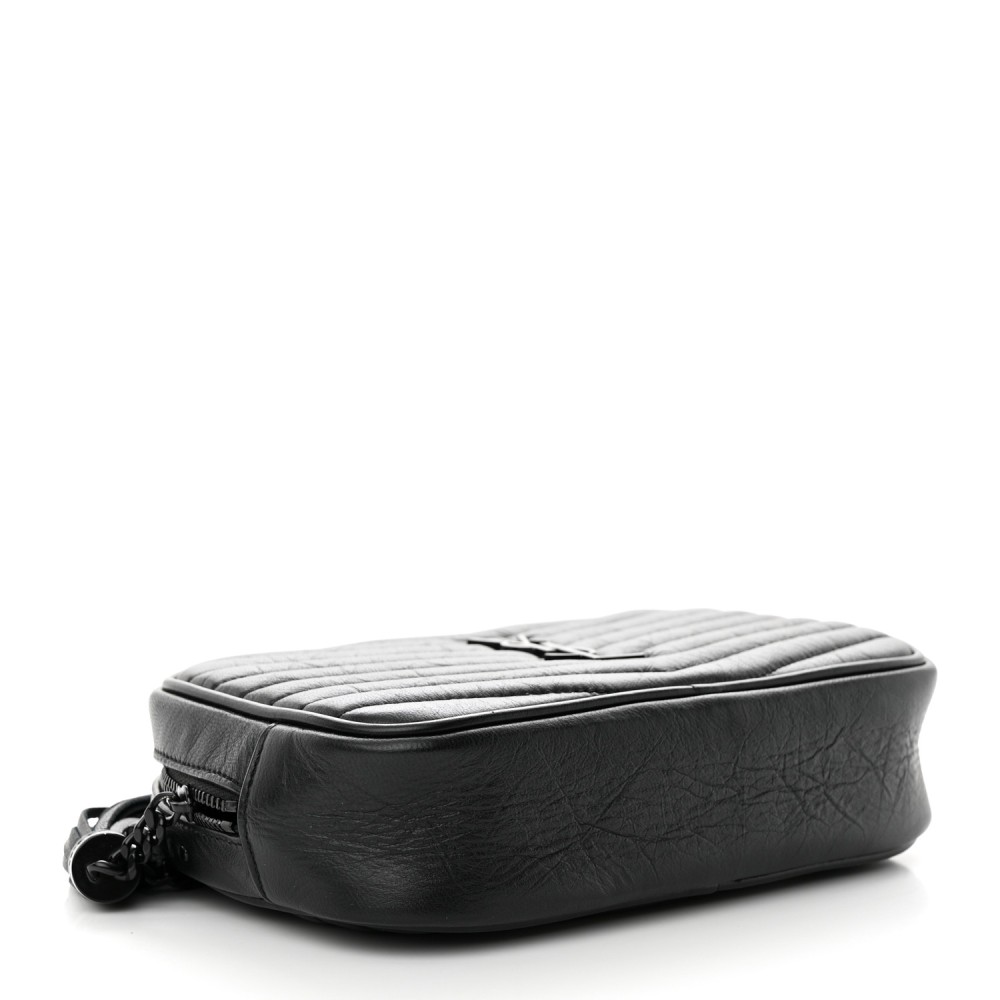 Matelasse Monochrome Monogram Mini Lou Camera Bag Black