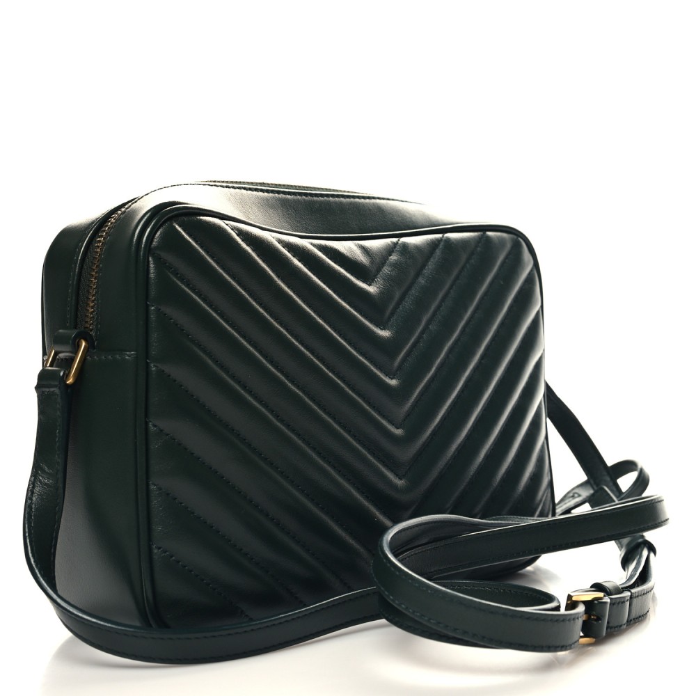 Calfskin Matelasse Monogram Lou Camera Bag Vert Fonce