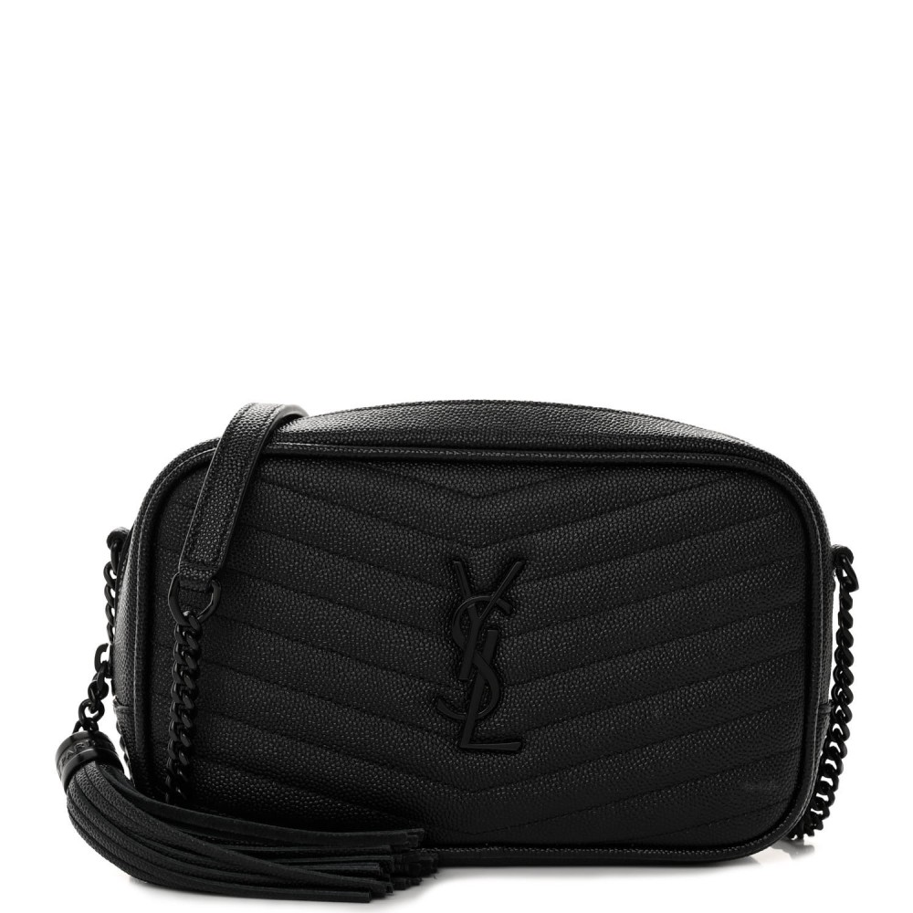 Grain De Poudre Matelasse Monochrome Monogram Mini Lou Camera Bag Black